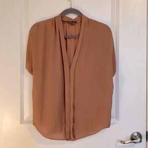 Vince tan Silk Cocoon button down Blouse